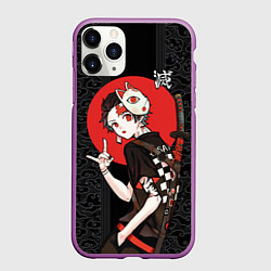 Чехол iPhone 11 Pro матовый Танджиро Камадо убийца демонов, цвет: 3D-фиолетовый