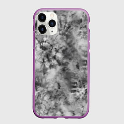 Чехол iPhone 11 Pro матовый Серый тай дай - абстракция, цвет: 3D-фиолетовый