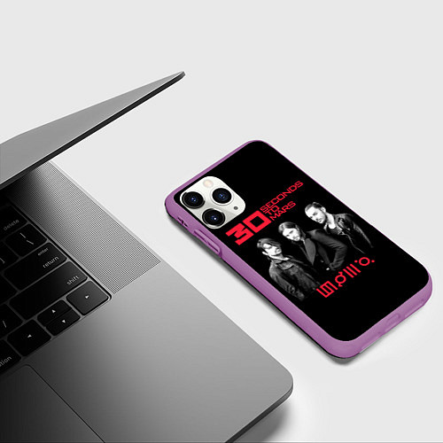 Чехол iPhone 11 Pro матовый 30 Seconds to Mars poster / 3D-Фиолетовый – фото 3