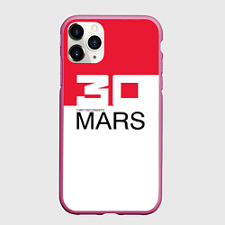 Чехол iPhone 11 Pro матовый 30 Seconds to Mars poster, цвет: 3D-малиновый