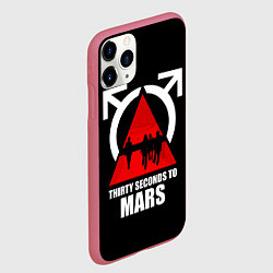 Чехол iPhone 11 Pro матовый 30 Seconds to Mars - poster, цвет: 3D-малиновый — фото 2