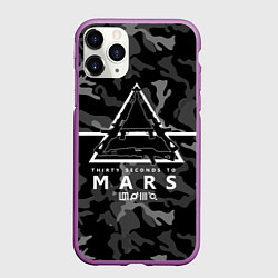 Чехол iPhone 11 Pro матовый 30 Seconds to Mars - poster, цвет: 3D-фиолетовый