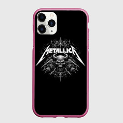 Чехол iPhone 11 Pro матовый The horned skull - Metallica, цвет: 3D-малиновый