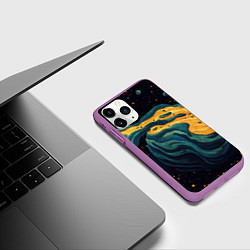 Чехол iPhone 11 Pro матовый Оранжевый красочный путь, цвет: 3D-фиолетовый — фото 2