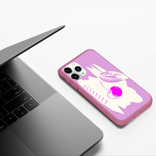 Чехол iPhone 11 Pro матовый Вишневый коллаж / 3D-Малиновый – фото 3