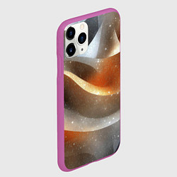 Чехол iPhone 11 Pro матовый Объемная волнистая блестящая текстура, цвет: 3D-фиолетовый — фото 2