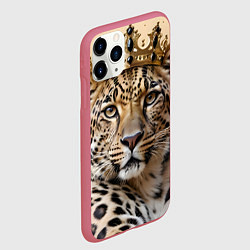 Чехол iPhone 11 Pro матовый Королевский леопард, цвет: 3D-малиновый — фото 2