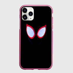 Чехол iPhone 11 Pro матовый Человек паук глаза, цвет: 3D-малиновый
