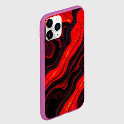 Чехол iPhone 11 Pro матовый Срез магматической породы, цвет: 3D-фиолетовый — фото 2