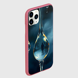 Чехол iPhone 11 Pro матовый Люди в каплях, цвет: 3D-малиновый — фото 2