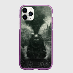 Чехол iPhone 11 Pro матовый Ретро иллюстрация паровоза