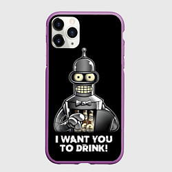 Чехол iPhone 11 Pro матовый Бендер - я хочу с тобой выпить