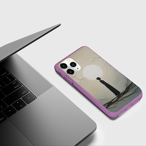 Чехол iPhone 11 Pro матовый Минималистичный сюрреализм / 3D-Фиолетовый – фото 3