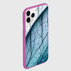 Чехол iPhone 11 Pro матовый Листья с прожилками, цвет: 3D-фиолетовый — фото 2