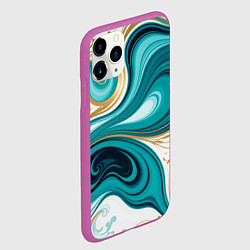 Чехол iPhone 11 Pro матовый Бирюза и золото, цвет: 3D-фиолетовый — фото 2