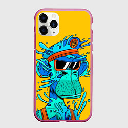 Чехол iPhone 11 Pro матовый NFT water ape, цвет: 3D-малиновый