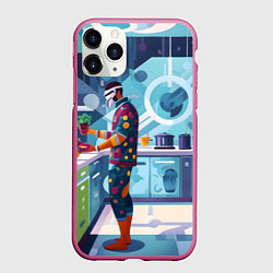 Чехол iPhone 11 Pro матовый Здоровое питание, цвет: 3D-малиновый