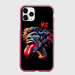 Чехол iPhone 11 Pro матовый Mick Jagger - Rolling Stones, цвет: 3D-малиновый