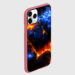 Чехол iPhone 11 Pro матовый Лада и лед в разломе плит, цвет: 3D-малиновый — фото 2