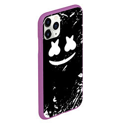 Чехол iPhone 11 Pro матовый Marshmello брызги красок, цвет: 3D-фиолетовый — фото 2