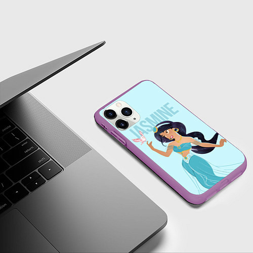 Чехол iPhone 11 Pro матовый Jasmine princess - big pictures / 3D-Фиолетовый – фото 3