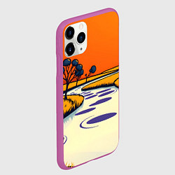 Чехол iPhone 11 Pro матовый Арт с фантастическим пейзажем, цвет: 3D-фиолетовый — фото 2