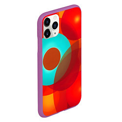 Чехол iPhone 11 Pro матовый Оптическая абстракция с кругами, цвет: 3D-фиолетовый — фото 2