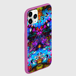 Чехол iPhone 11 Pro матовый Абстракция стекло узор, цвет: 3D-фиолетовый — фото 2