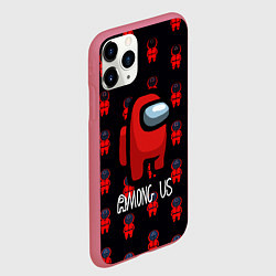 Чехол iPhone 11 Pro матовый Игра в кальмара x амонг ас, цвет: 3D-малиновый — фото 2