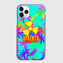 Чехол iPhone 11 Pro матовый Stalker тропики из гта, цвет: 3D-фиолетовый