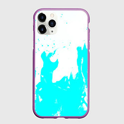 Чехол iPhone 11 Pro матовый Голубой огонь текстура, цвет: 3D-фиолетовый