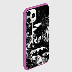 Чехол iPhone 11 Pro матовый Бэтмен черно-белый стиль, цвет: 3D-фиолетовый — фото 2