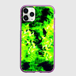 Чехол iPhone 11 Pro матовый Кислотный огонь текстура, цвет: 3D-фиолетовый