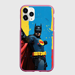 Чехол iPhone 11 Pro матовый Бэтмен предупреждает, цвет: 3D-малиновый