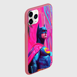 Чехол iPhone 11 Pro матовый Бэтмен в розовом стиле, цвет: 3D-малиновый — фото 2