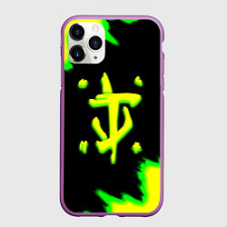 Чехол iPhone 11 Pro матовый Doom огненное лого краски, цвет: 3D-фиолетовый