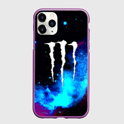 Чехол iPhone 11 Pro матовый Monster energy космос, цвет: 3D-фиолетовый