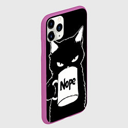 Чехол iPhone 11 Pro матовый Angry black cat nope, цвет: 3D-фиолетовый — фото 2