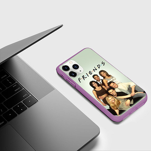 Чехол iPhone 11 Pro матовый Американский сериал - Друзья / 3D-Фиолетовый – фото 3