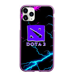 Чехол iPhone 11 Pro матовый Dota неоновый шторм, цвет: 3D-фиолетовый