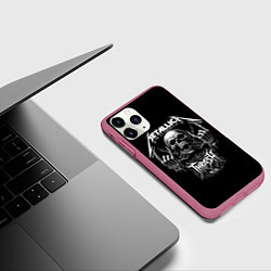 Чехол iPhone 11 Pro матовый Thrash metal - Metallica group, цвет: 3D-малиновый — фото 2