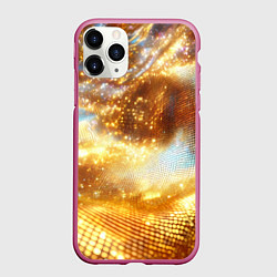 Чехол iPhone 11 Pro матовый Блестящая золотая текстура, цвет: 3D-малиновый
