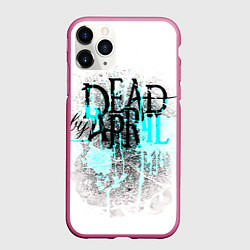 Чехол iPhone 11 Pro матовый Dead by april краски, цвет: 3D-малиновый