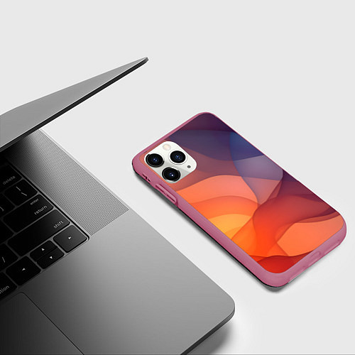 Чехол iPhone 11 Pro матовый Летящая вуаль / 3D-Малиновый – фото 3