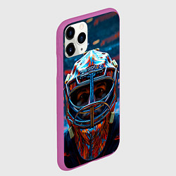 Чехол iPhone 11 Pro матовый Голкипер в маске, цвет: 3D-фиолетовый — фото 2