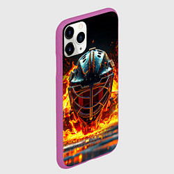 Чехол iPhone 11 Pro матовый Голкипер в огне, цвет: 3D-фиолетовый — фото 2