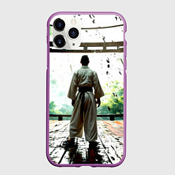 Чехол iPhone 11 Pro матовый Боец айкидо в Японии, цвет: 3D-фиолетовый