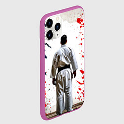 Чехол iPhone 11 Pro матовый Борец айкидо на белом, цвет: 3D-фиолетовый — фото 2