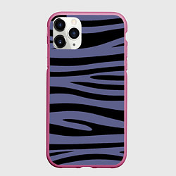 Чехол iPhone 11 Pro матовый Морские полоски, цвет: 3D-малиновый