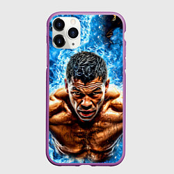 Чехол iPhone 11 Pro матовый Артуро Гатти в синем пламени, цвет: 3D-фиолетовый